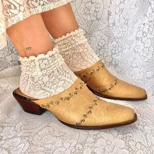 Sonora by Double H Tan Leather Western Mule Heels – Size 7M